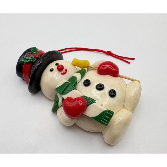 Vintage Frosty the Snowman Christmas Ornament with Broom Scarf Mittens & Top Hat - Picture 5 of 6